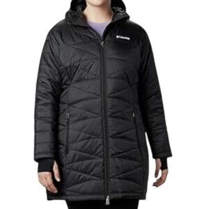 COLUMBIA Mighty Lite Hooded Omni Heat Jacket-Coat Sz XL Black Full Zip Insulated